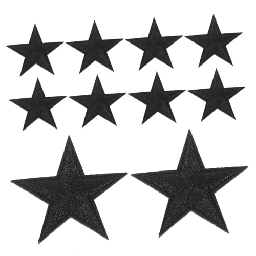 Anneome 10Stücke Fünfzackige Sternstickerei Patches Dekorative Aufnäher Für Kleidung T Shirts Jeans Schwarz Zum Aufbügeln von Anneome