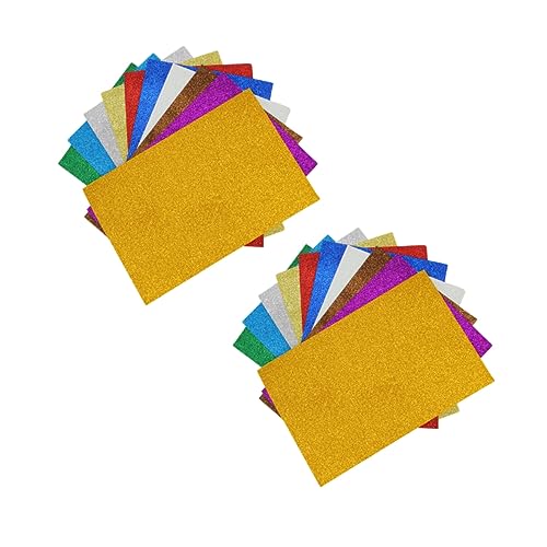 Anneome 10Stücke Glitzerpapier DIY Bastelmaterial Handgefertigte Glitzerfolien für Bastelprojekte Leuchtende Farben von Anneome