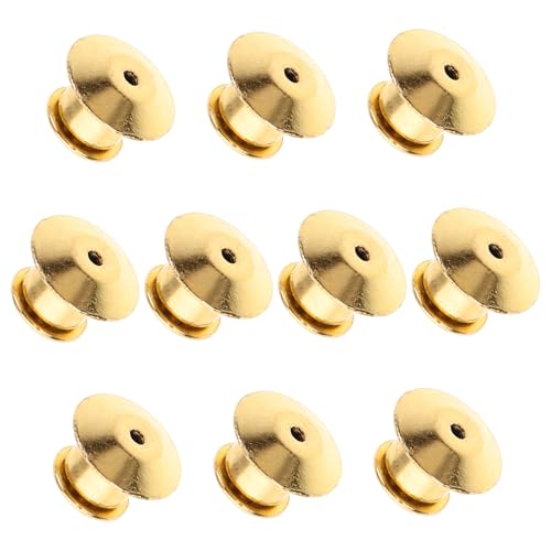 Anneome 10Stücke Metall Pin Sicherheitsschloss Mit Flacher Rückseite Goldene Verschlüsse Für Broschen Anstecknadeln Und Krawattennadeln Sicherer Halt Für Ihre Abzeichen von Anneome