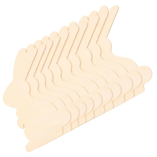 Anneome 10Stücke Osterhasen Holzverzierungen Leere Holzfiguren für DIY Bastelprojekte Natürliche Dekorationen für Ostern und Gestaltung von Anneome