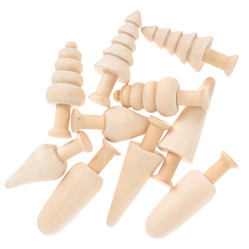 Anneome 10Stücke Teiliges Holzbaum Ungereinigte Holzrohlinge Für DIY Malprojekte Baumdekoration Und Malspielzeug Für Fördert Fantasie Und Kreativität von Anneome