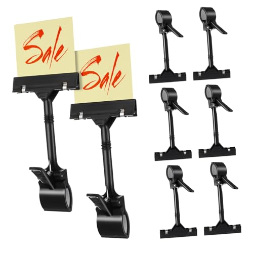 Anneome 10Stücke Transparente Preisschilderhalter mit Clip Multifunktionale Anzeigeclips für Werbung Preiskarten Etiketten für Supermärkte Geschäfte von Anneome