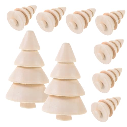 Anneome 10Stücke Unbemalte Holz Weihnachtsbaumdekorationen Weihnachtsbaumschmuck zum Rustikale Holzhandwerk für Festliche Anlässe für Bastelprojekte von Anneome