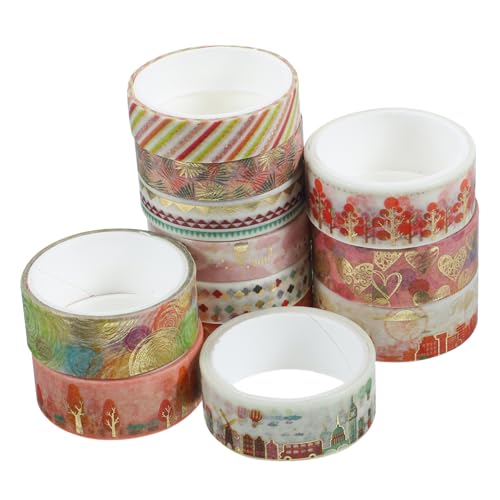 Anneome 12 Rollen Goldstempelkleberaufkleber Zeitschrift Verpackung Scrapbooking Tape Für Dekoratives Washi Tape Farbiges Washi-tape Diy Klebeband Washi Tape Stripe Flüsterpapier Anneome 12 Rollen Goldstempelkleberaufkleber Zeitschrift Verpackung Scrapbooking Tape Für Dekoratives Washi Tape Farbiges Washi-tape Diy Klebeband Washi Tape Stripe Flüsterpapier von Anneome