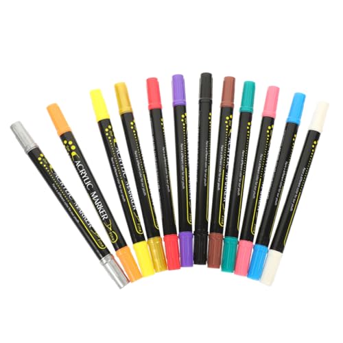 Anneome 12 Stück Acrylfarben Marker Stifte mit Doppelspitze Diy Kunstbedarf für Erwachsene für Holz Stoff und Hochwertige Malstifte für Projekte Anneome 12 Stück Acrylfarben Marker Stifte mit Doppelspitze Diy Kunstbedarf für Erwachsene für Holz Stoff und Hochwertige Malstifte für Projekte von Anneome