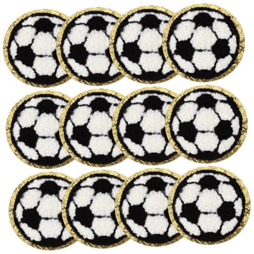 Anneome 12 Stück Fußball-Patch bastelzeug sport zubehör sports accesoories Kappe Fellflecken für den täglichen Gebrauch austauschbare Fellflecken Hutaufnäher für den Haushalt Polyester von Anneome