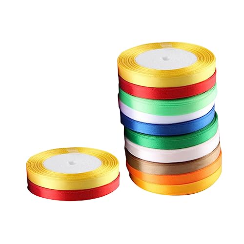 Anneome 12 Stück Geschenkband aus Satin Polyester Dekorative Schleifen für Hochzeiten Partys und DIY Bastelarbeiten Zufällige Farben Zufällige Farbe Zufällige Farbe von Anneome