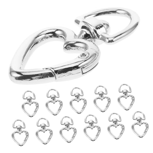 Anneome 12 Stück Herzförmige Karabiner Clips Stilvolle Federringe für DIY Schlüsselanhänger Taschenanhänger und Kreative Accessoires Kleine Silberne Herzverbindungselemente von Anneome
