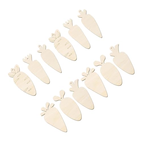 Anneome 12 Stück Holzanhänger Unlackierte Ostern Holzschnittchen Diy Deko für Zuhause Karottenform für Kreative Bastelprojekte und Ostern Feiern von Anneome