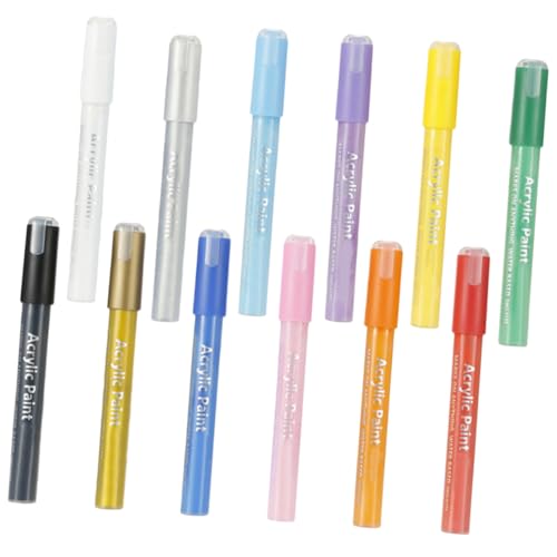 Anneome 12 Stück Teiliges Acryl Marker Stifte für Kreative DIY Projekte Tragbare Wasserfeste Malstifte für Scrapbooking Zeichnen und Kunstwerke für Erwachsene von Anneome