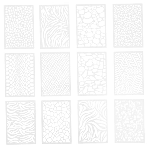Anneome 12 Stück Teiliges Leopard Print Schablonen für Diy Malerei Wiederverwendbare Kunststoff Schablonen für Kleidung Wände und Bastelprojekte für Handarbeiten von Anneome