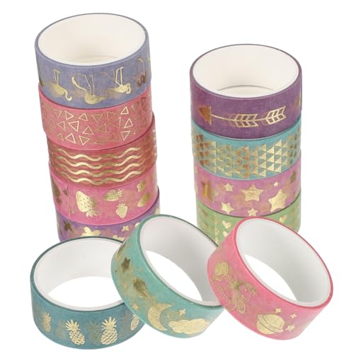 Anneome 12 Stück Teiliges Washi Tape mit Goldfolie Dekoratives Bastelband für Scrapbooking Geschenkverpackung und DIY pro Handliche Klebebänder für Tagebuch und Bastelbedarf Anneome 12 Stück Teiliges Washi Tape mit Goldfolie Dekoratives Bastelband für Scrapbooking Geschenkverpackung und DIY pro Handliche Klebebänder für Tagebuch und Bastelbedarf von Anneome