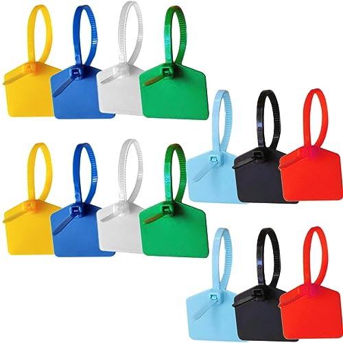 Anneome 120 Stück Kabelbinder mit Etiketten Multifunktionale Farbige Nylon Zip Ties für Kabelmanagement Rot Gelb Blau Grün für Wäsche Kabel und von Anneome