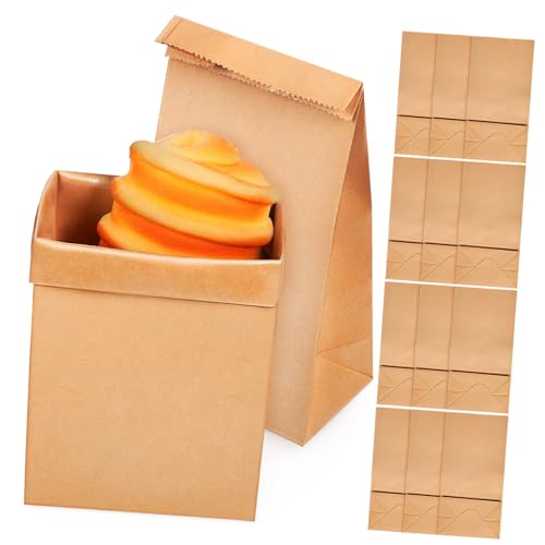 Anneome 120 Stück Kraftpapier Snacks Papiertüten Brottüten Lebensmittelecht Ölbeständig Für Kekse Sandwiches Pastries Geschenkbeutel Für Haushalt und Laden von Anneome