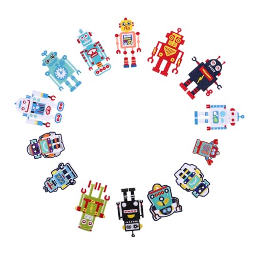 Anneome 14 Stück Stoffaufkleberroboter Hutflecken Süße Gestickte Aufnäher Flicken Aufbügeln Rucksack-patches Süße Applikationen Zum Aufnähen Stickerei Applikation Süße Aufnäher Sticktuch von Anneome