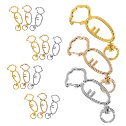 Anneome 15 Stück Karotten Schlüsselanhänger Karottenhaken Kleine Karabiner Federschnalle Karabiner Schmuckverschluss Karabiner Karottenfedern Schnalle Kleine Federclips von Anneome