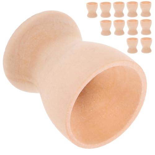 Anneome 15 Stück Osterei -dekorationsständer Inhaber Eierständer Hülse Unfertiger Eierbecher Halter Dekorationen Stand Für Dekorativ Nein Osterei Diy Basis Ostereierbasen Holz Beige von Anneome