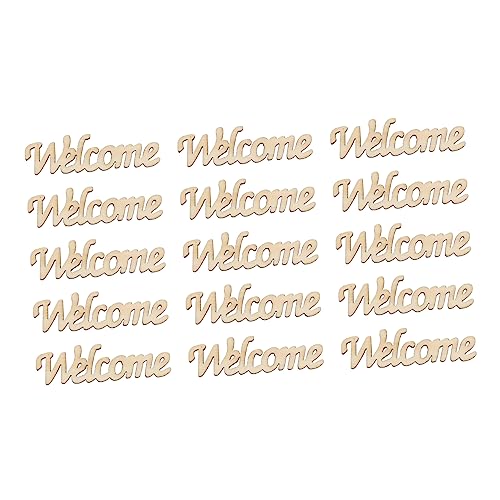 Anneome 15 Stück Stück Hölzerne Begrüßungsdekorationen wandverkleidung wand polsterung home decor Rustikales Willkommensbriefe Willkommensschild zur Hochzeit Hochzeitszeichen Bambus von Anneome