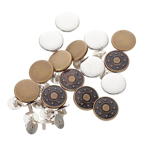 Anneome 15 Stück Teiliges Jeansknöpfe Abnehmbare Metallene Druckknöpfe für Hosenbund kein Nähen Einfache Anpassung für Jeans Silber Bronze Anneome 15 Stück Teiliges Jeansknöpfe Abnehmbare Metallene Druckknöpfe für Hosenbund kein Nähen Einfache Anpassung für Jeans Silber Bronze von Anneome