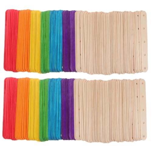 Anneome 150 Stück Bunte Holzstäbchen Mit Löchern Vorgelochte Bastelstäbe Aus Holz Für DIY Handwerksprojekte Modellbau Und Kreative Und Dekorationsarbeiten von Anneome