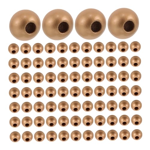 Anneome 150 Stück Große Runde Holzperlen mit Großem Loch Farbbeständige Natürliche DIY Abstandshalter für Armbänder Halsketten Schlüsselanhänger und Kreative Bastelprojekte von Anneome