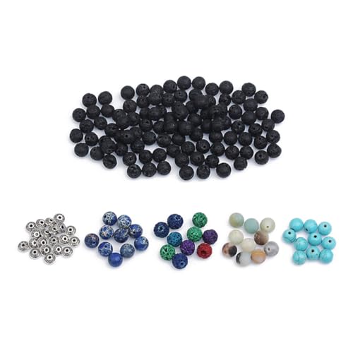 Anneome 160 Stück Perlen basteln natursteinperlen schmuckherstellung die vorhänge Schmuckbastelset jewellery making kit klemmgardinen Perlen für Schmuckhersteller DIY Accessoires Kit von Anneome