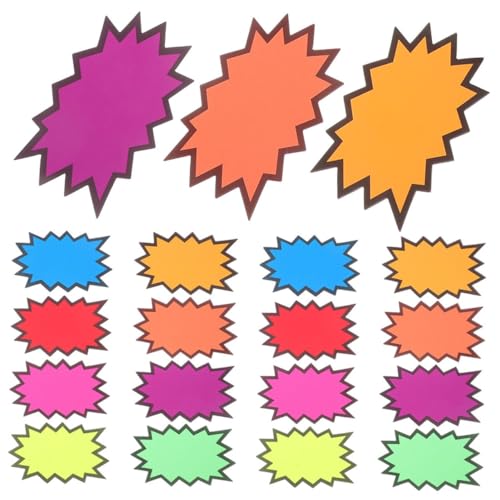 Anneome 160pcs Einzelhandelsgeschäfte Schilder Farbenfrohe Pop -werbung Burst Tags Leere Etiketten Für Supermarkt Garagenverkaufsschule Karnevals -spendenaktion von Anneome