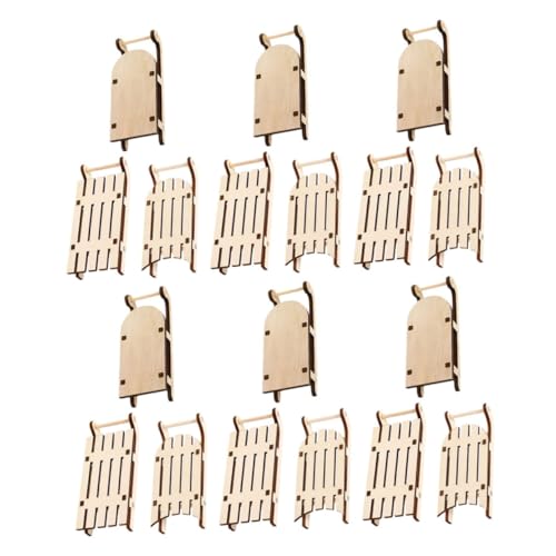 Anneome 18 Stück Teiliges Mini Unbemalt Miniatur-schneeschlitten zum Bemalen Diy-weihnachtsbaum-anhänger Vielseitige Weihnachts Hochzeitsdekoration von Anneome