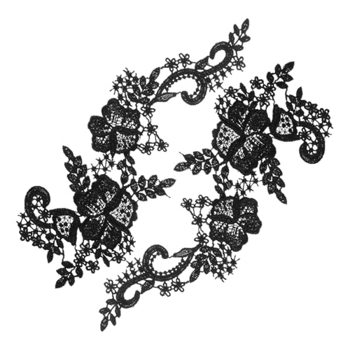 Anneome 1Paar DIY Spitzenapplikation für Hochzeiten Schwarze Stickerei Patches Vielseitige Kleidungsdekoration für Kreative Nähprojekte und Designs von Anneome
