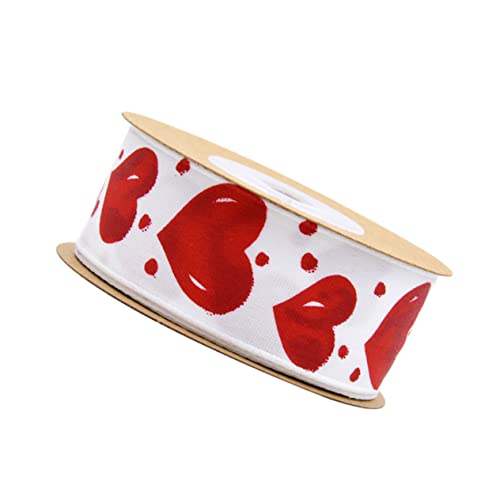Anneome 1Rolle Geschenkband Liebe Herz Muster Dekoband für Hochzeiten Blumensträuße Vielseitig Einsetzbar Einfach zu Handhaben für DIY und Festlichkeiten von Anneome