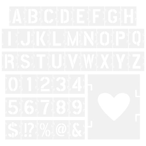 Anneome 1Satz Buchstaben und Zahlenschablonen Teiliges Wiederverwendbares Pet Malschablonen für Kreative Wandgestaltung und DIY Projekte Robust und Langlebig von Anneome
