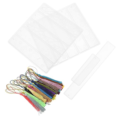 Anneome 1Satz Lustigen DIY Lesezeichen Silikonform Rechteckige Formen für Epoxidharz Teiliges mit Quasten für Buchmarker Gestaltung von Anneome