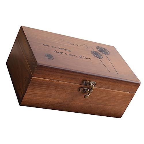 Anneome 1Stück Multifunktionale Aufbewahrungsbox Holz für Nähzubehör Retro Organizer mit Gravur und Metallschloss für Zuhause zur Aufbewahrung Kleiner Dinge von Anneome