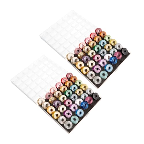 Anneome 2 Boxen Metallic Stickgarn Boxen Flexibles Handnähgarn Bunt Glänzendes Kompaktes Spulenset Für Blumenarrangements DIY Bastelprojekte Dekoratives Flechtgarn Einfaches Handling von Anneome