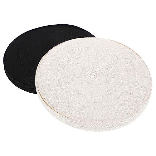 Anneome 2 Rollen Baumwoll Schwarz und Natur Yards für DIY Handwerk Dekoration und Nähprojekte für Taschen und Bastelarbeiten von Anneome