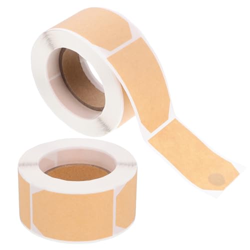 Anneome 2 Rollen Natürliche Selbstklebende Blanko Etiketten aus Kraftpapier Ablösbar Beschriftbar Vielseitige Namens und Klassifizierungsaufkleber für Büro und Haushalt von Anneome
