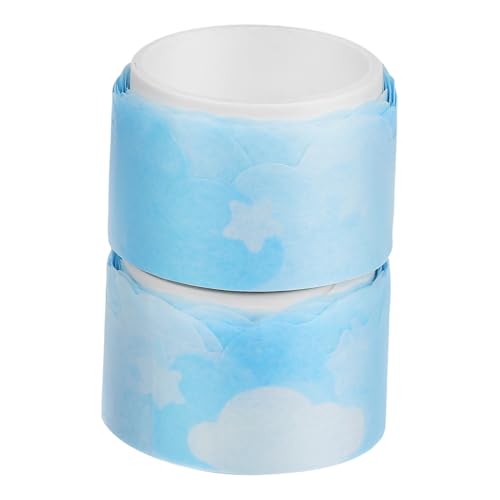 Anneome 2 Rollen Washi Tape Dekoratives Klebeband Blau mit Wolkenmuster für Scrapbooking Journaling und Kreative DIY Projekte Leicht und Langlebig von Anneome