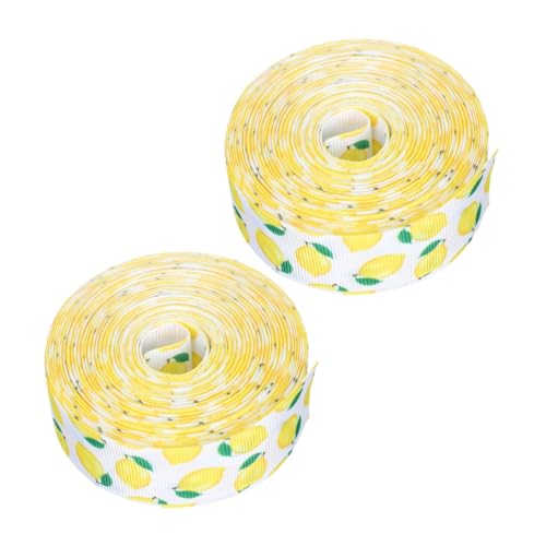 Anneome 2 Rollen Zitronen Dekoband Obstband Obst Druck Thematisch Zitronengirlandenband Deko Bastelband Bastelstreifenband Zitronen Verpackungsband DIY Bastelbänder Aus Polyester von Anneome