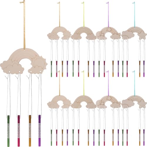 Anneome 2 Sätze DIY Windspiel Holz mit Malutensilien Bastelset für Windspiele Regenbogenplatten Bänder Silberfäden Glitzer und Stiften Anneome 2 Sätze DIY Windspiel Holz mit Malutensilien Bastelset für Windspiele Regenbogenplatten Bänder Silberfäden Glitzer und Stiften von Anneome