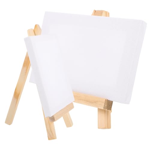 Anneome 2 Sätze Staffelei Miniatur Malerei Mini -leinwände Bretter Mini-malbügel Klein Winzig Und Handgefertigte Diy-malleinwand Stand Schluck Für Party Malen Bausatz Anzeige Hölzern von Anneome