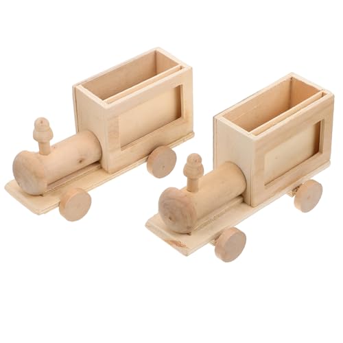 Anneome 2 Stück DIY Graffiti Stifthalter Holz Unvollendetes Bastelmodell für Handbemalbarer Stiftbehälter für Schreibtischdekoration und Kreative Projekte von Anneome
