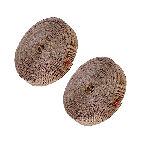 Anneome 2 Stück Ephite geflochtener Gürtel bastelzeug dekobänder accesories beschläge Metzger Schnur Nähen Wickelband Seile Schleife klettband Bandgewebe Gurtband Juteband aus Sackleinen von Anneome