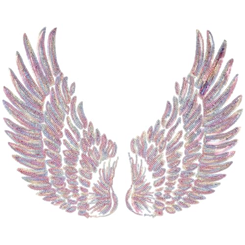 Anneome 2 Stück Glitzernde Engelsflügel Patches Bunte Pailletten Applikationen für Diy Kleidung Basteln und Reparaturen Waschbar und Langlebig von Anneome