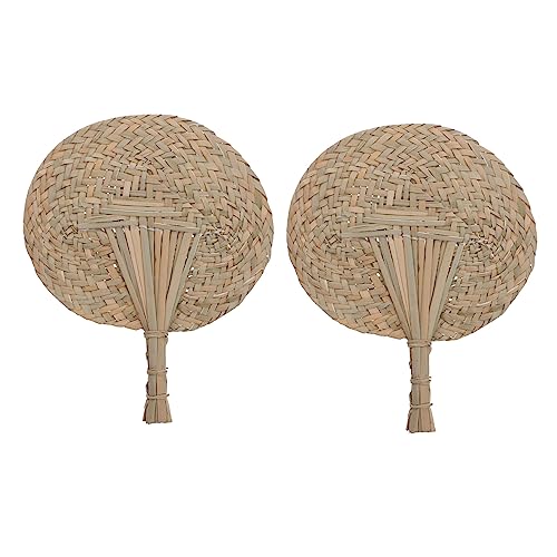 Anneome 2 Stück Handgewebter Natürlicher Strohfächer Großer Leichter Sommerkühlfächer Eleganter Chinesischer Handfächer für Strand Party und Wanddekoration Anneome 2 Stück Handgewebter Natürlicher Strohfächer Großer Leichter Sommerkühlfächer Eleganter Chinesischer Handfächer für Strand Party und Wanddekoration von Anneome