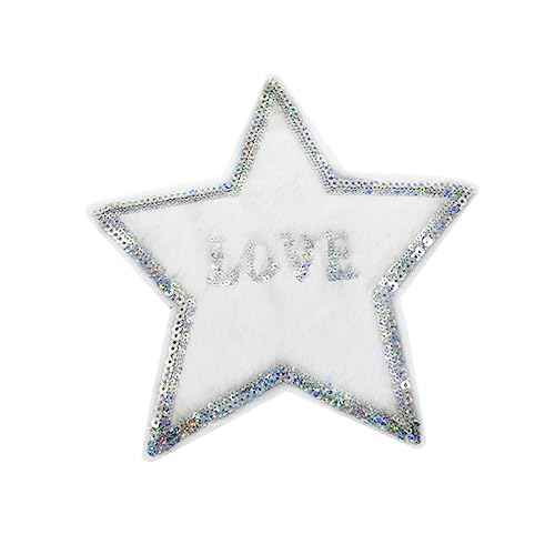Anneome 2 Stück Kleidung Loch Patch Pailletten Kleidungspatches DIY Kleidung Dekoration Kleidung Aufnäher Strass-Patches Flicken für Kleidung Liebe Stoffaufkleber Pailletten-Stoff-Patch von Anneome