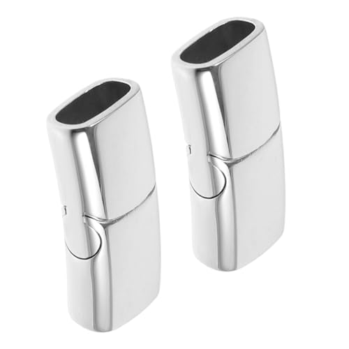 Anneome 2 Stück Magnetschnallenarmbandzubehör DIY Schmuck Zubehör Magnetische Schmuck Verschlüsse Magnetische Endkappen Armbandschnallen Magnetverschluss-Anschlüsse Rostfreier Stahl Silver von Anneome