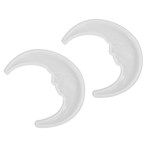 Anneome 2 Stück Mondförmige Silikonform DIY Spiegel Gießform Kit für Kreative Wanddekoration Kompatibel mit Epoxidharz und Anderen Materialien für Handgemachte und Bastelprojekte von Anneome