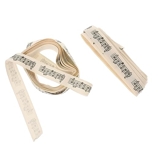 Anneome 2 Stück Musiknoten Muster Geschenkband Dekorative Satinbänder für Partys Geburtstagsfeiern und Geschenkverpackungen Beige Anneome 2 Stück Musiknoten Muster Geschenkband Dekorative Satinbänder für Partys Geburtstagsfeiern und Geschenkverpackungen Beige von Anneome