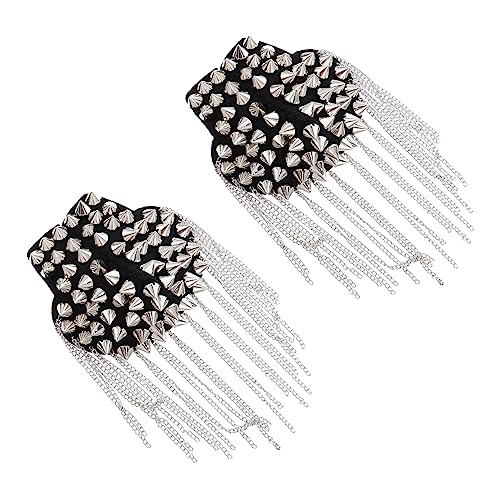 Anneome 2 Stück Quaste Schulterabzeichen Dekorative Epauletten mit Fransen für Kostüme und Langlebige Punk Accessoires Silber für Bühnenaufführungen und Partys Anneome 2 Stück Quaste Schulterabzeichen Dekorative Epauletten mit Fransen für Kostüme und Langlebige Punk Accessoires Silber für Bühnenaufführungen und Partys von Anneome