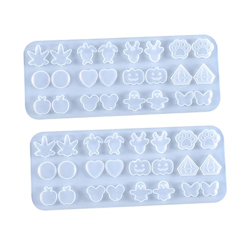 Anneome 2 Stück Silikon Ohrstecker Gießform für Diy Kristall Epoxidharz Schmuck Einfach zu Verwenden Reinigen für Kreative Ohrringe von Anneome